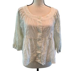 ⭐️ NWT Free People Button Up Peasant Blouse